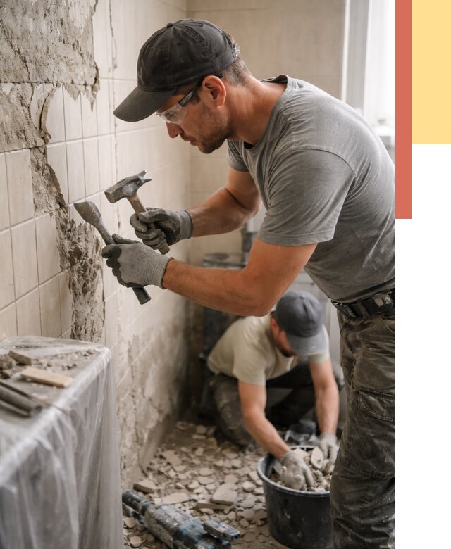 Демонтаж плитки со стен в Усть-Лабинске от 868 руб. — быстро и недорого | ОТДЕЛОЧНИК-Улб