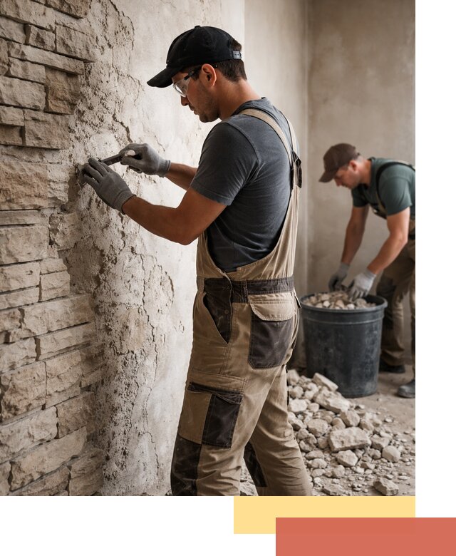 Демонтаж декоративного камня в Усть-Лабинске профессионально и безопасно