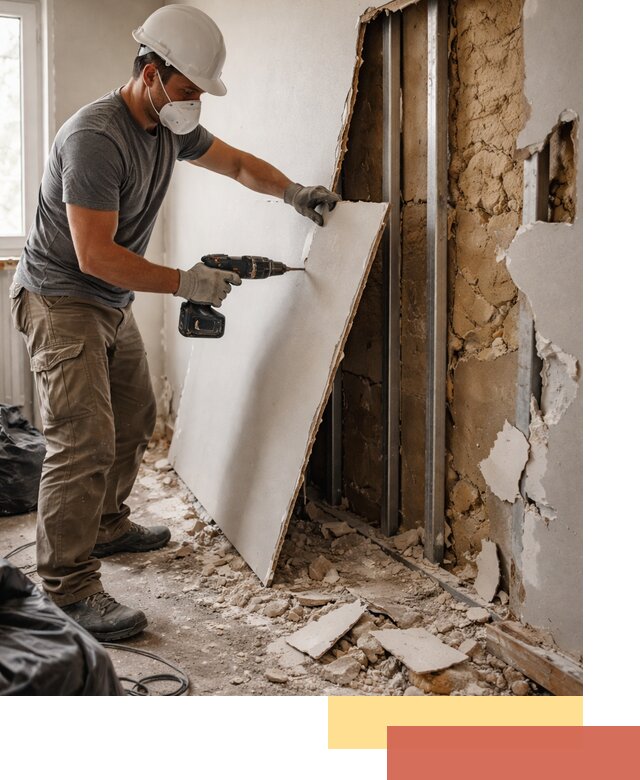 Демонтаж гипсокартона со стен в Усть-Лабинске качественно и быстро