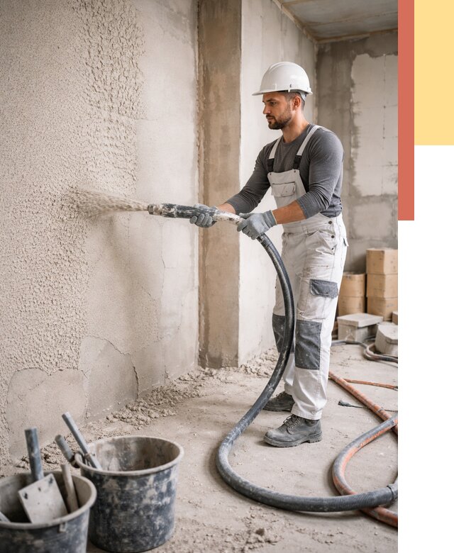 Машинная штукатурка стен в Усть-Лабинске под ключ от 6640 руб./м2 | ОТДЕЛОЧНИК-Улб