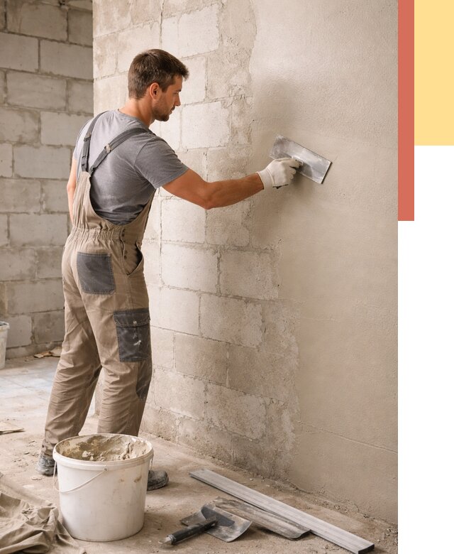 Штукатурка стен из газобетона в Усть-Лабинске от 2145 руб./м2 — быстро и недорого | ОТДЕЛОЧНИК-Улб