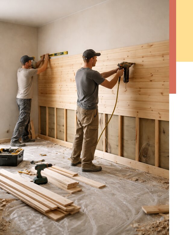 Монтаж деревянной вагонки на стены в Усть-Лабинске от 7662 руб. | Услуги монтажа вагонки | ОТДЕЛОЧНИК-Улб