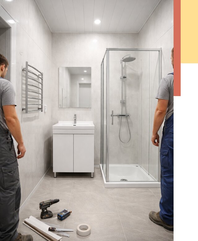 Отделка ванной комнаты панелями ПВХ в Усть-Лабинске от 4597 руб. за м2 | ОТДЕЛОЧНИК-Улб