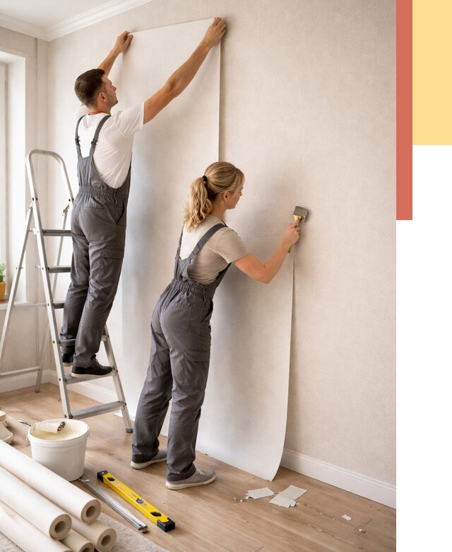 Поклейка флизелиновых обоев в Усть-Лабинске от 6130 руб. | Быстро и недорого — ОТДЕЛОЧНИК-Улб