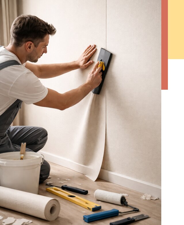 Поклейка виниловых обоев в Усть-Лабинске от 4597 руб. | Быстро и недорого — ОТДЕЛОЧНИК-Улб