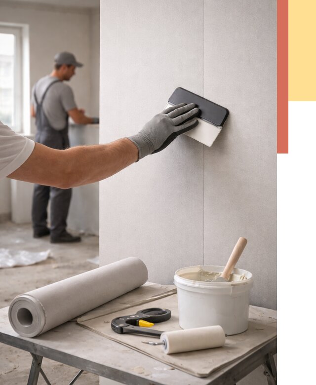 Поклейка обоев под покраску в Усть-Лабинске от 3576 руб. за м2 | ОТДЕЛОЧНИК-Улб