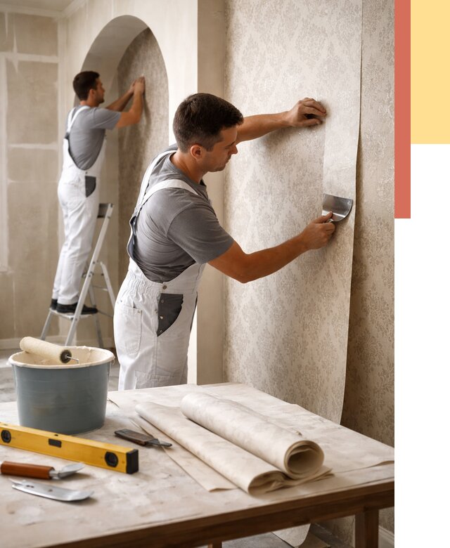 Поклейка обоев на сложные стены в Усть-Лабинске от 2860 руб. под ключ | ОТДЕЛОЧНИК-Улб