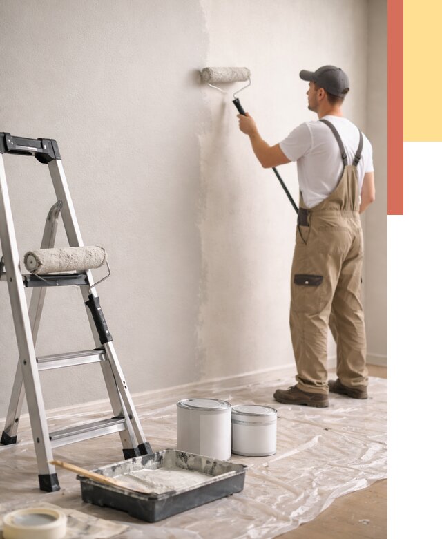 Покраска стен латексной краской в Усть-Лабинске от 4597 руб. за м2 | ОТДЕЛОЧНИК-Улб