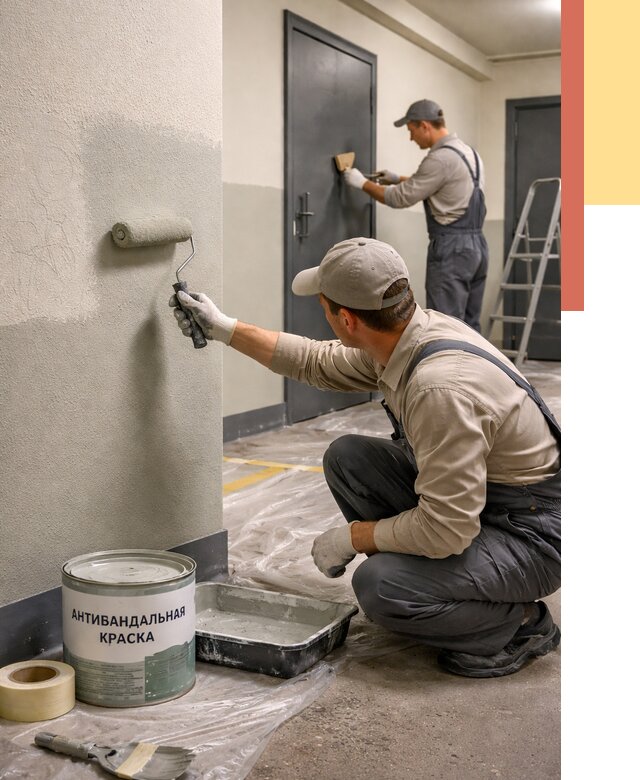Покраска стен антивандальной краской в Усть-Лабинске от 4597 руб./м² под ключ | ОТДЕЛОЧНИК-Улб