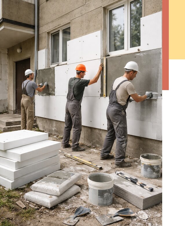 Утепление стен пенопластом в Усть-Лабинске от 1788 руб. — недорого и под ключ | ОТДЕЛОЧНИК-Улб