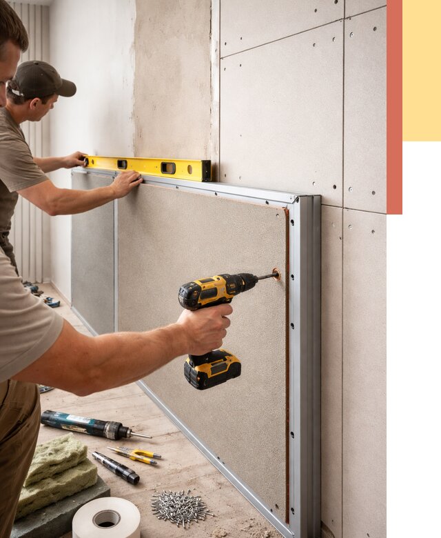 Шумоизоляция стен панелями ЗИПС в Усть-Лабинске от 2248 руб./м² под ключ | ОТДЕЛОЧНИК-Улб