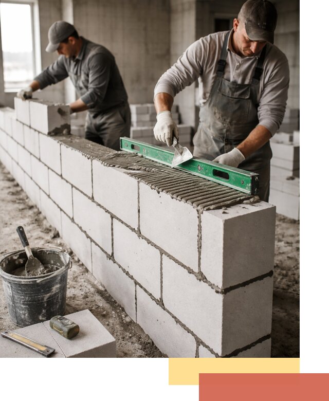 Кладка перегородок из газобетона в Усть-Лабинске быстро и качественно