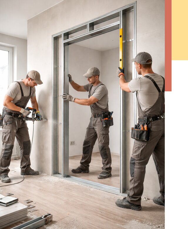 Устройство дверного проема в перегородке в Усть-Лабинске от 4597 руб. под ключ | ОТДЕЛОЧНИК-Улб