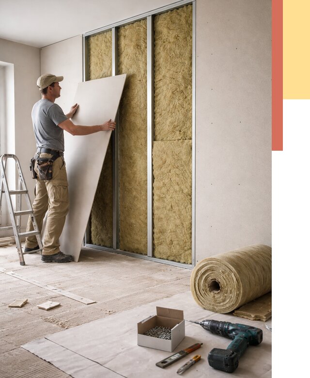 Перегородка из гипсокартона с шумоизоляцией в Усть-Лабинске от 3187 руб. | ОТДЕЛОЧНИК-Улб