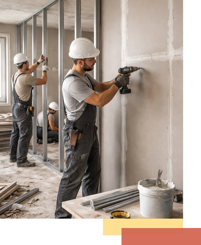 Перегородки из огнестойкого гипсокартона в Усть-Лабинске под ключ