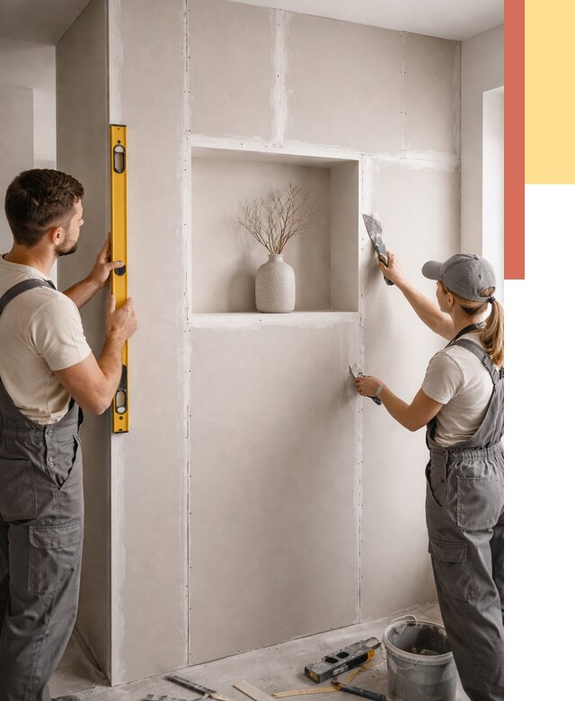 Перегородка из гипсокартона с нишей в Усть-Лабинске от 3320 руб. под ключ | ОТДЕЛОЧНИК-Улб