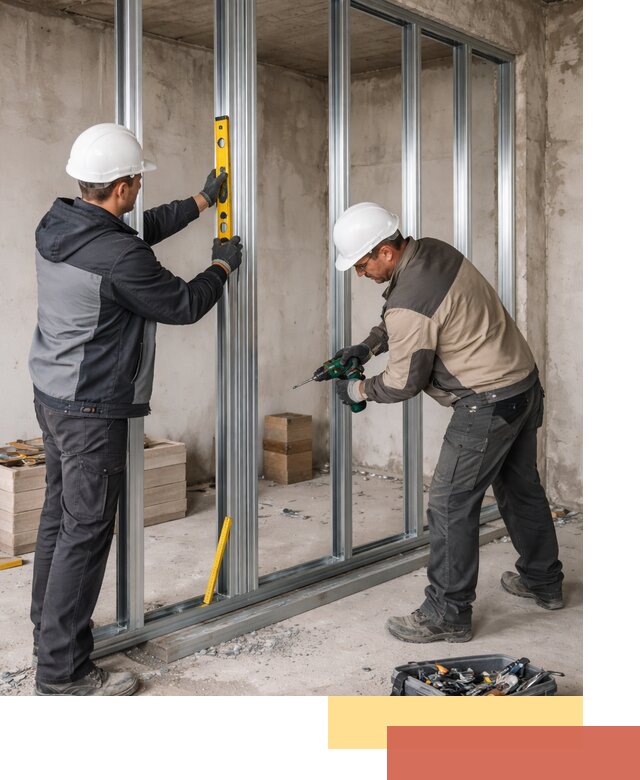 Монтаж каркаса перегородки из профиля в Усть-Лабинске