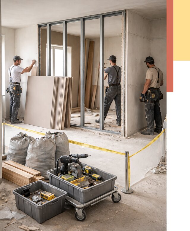 Перенос гипсокартонной перегородки в Усть-Лабинске под ключ от 4597 руб. | Демонтаж и монтаж – ОТДЕЛОЧНИК-Улб