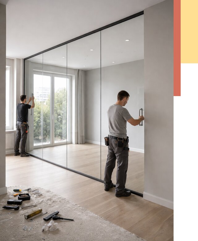 Изготовление стеклянных перегородок в Усть-Лабинске от 12617 руб. под ключ | ОТДЕЛОЧНИК-Улб