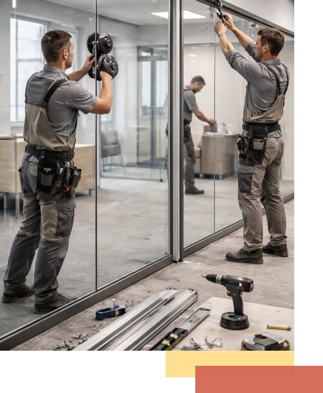 Стеклянные офисные перегородки под ключ в Усть-Лабинске