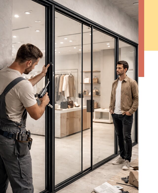 Стеклянные перегородки для магазинов в Усть-Лабинске от 8377 руб. под ключ | ОТДЕЛОЧНИК-Улб