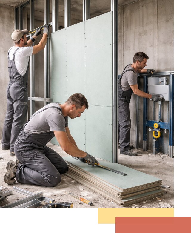 Монтаж и ремонт сантехнических перегородок в Усть-Лабинске