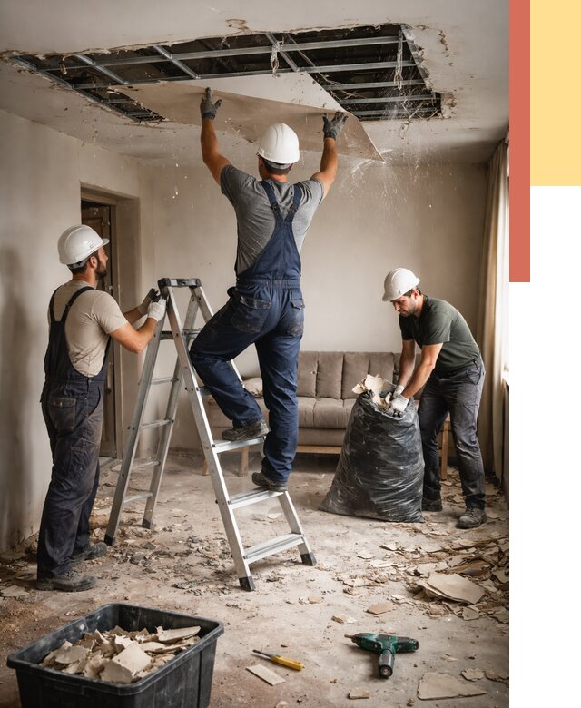 Демонтаж гипсокартонного потолка в Усть-Лабинске от 429 руб. за м2 — ОТДЕЛОЧНИК-Улб