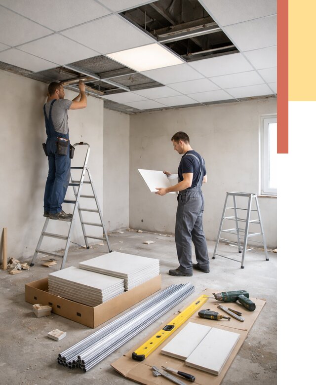 Монтаж потолка армстронг в Усть-Лабинске от 4597 руб/м2 — быстрая установка под ключ | ОТДЕЛОЧНИК-Улб