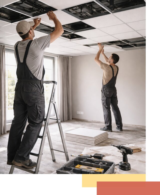 Замена плит подвесного потолка в Усть-Лабинске быстро и качественно