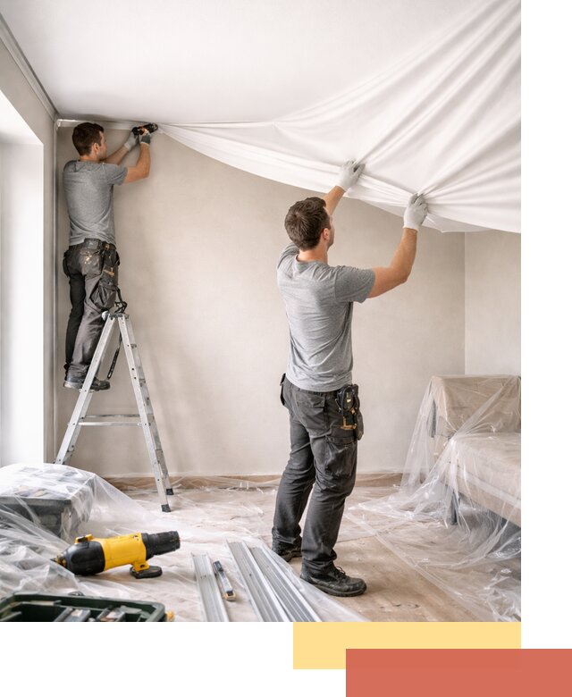 Монтаж тканевого натяжного потолка в Усть-Лабинске недорого и быстро