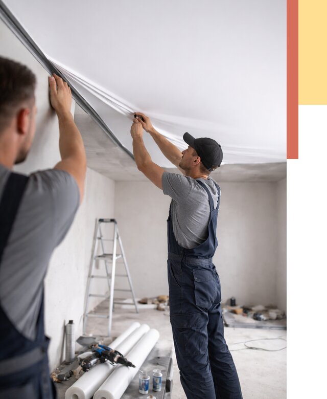 Монтаж матового натяжного потолка в Усть-Лабинске от 4597 руб./м² — быстро и недорого | ОТДЕЛОЧНИК-Улб