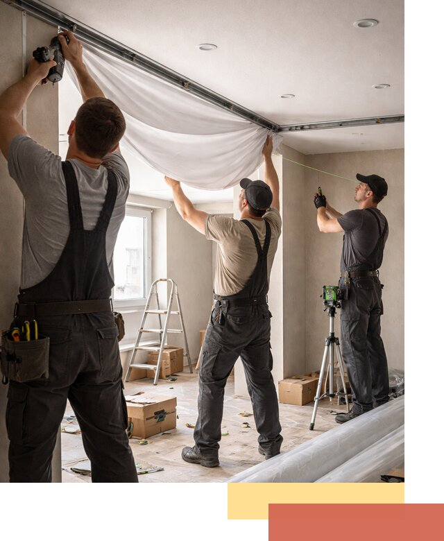 Монтаж парящего натяжного потолка под ключ в Усть-Лабинске