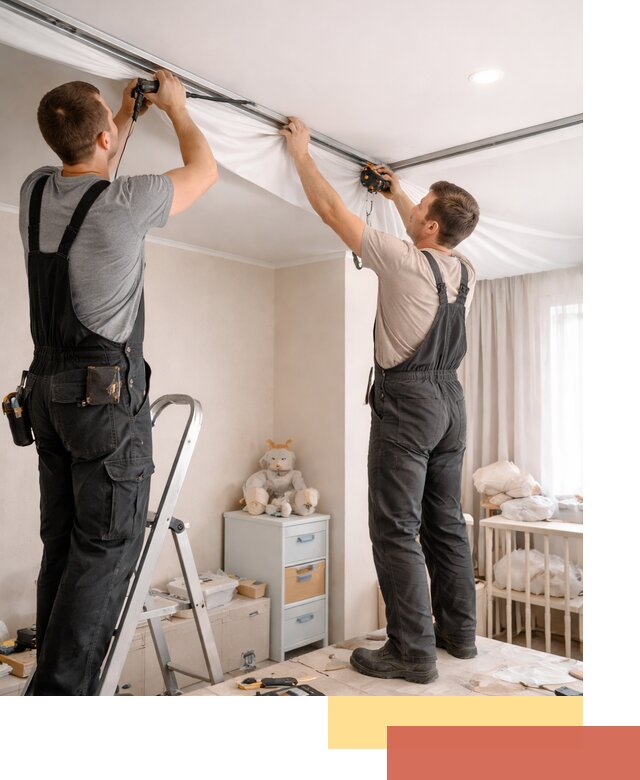 Монтаж натяжного потолка в детской комнате в Усть-Лабинске