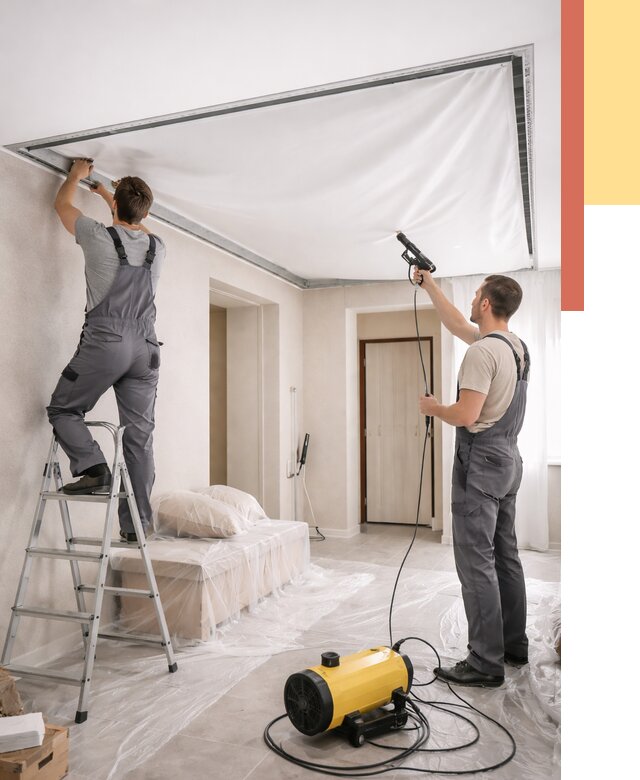 Монтаж натяжного потолка в прихожей в Усть-Лабинске от 2707 руб. под ключ | ОТДЕЛОЧНИК-Улб