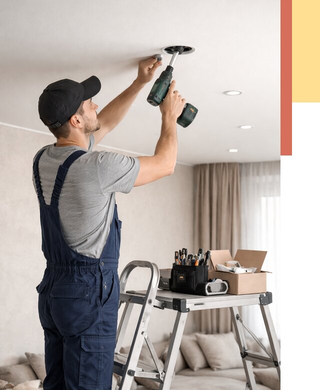 Установка и монтаж точечных светильников в натяжной потолок в Усть-Лабинске от 1839 руб. | ОТДЕЛОЧНИК-Улб