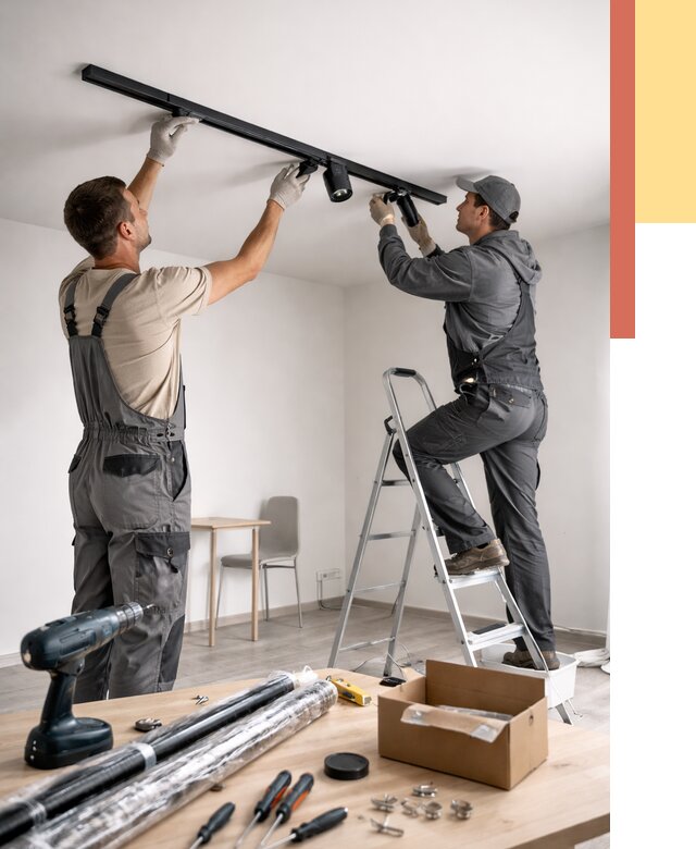 Установка трековых светильников в натяжной потолок в Усть-Лабинске от 4291 руб. | ОТДЕЛОЧНИК-Улб