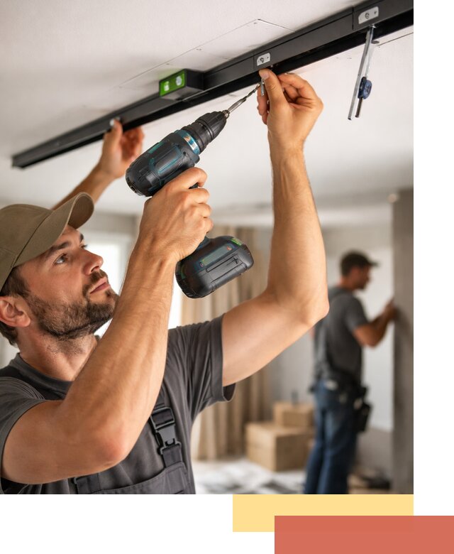 Установка трековых светильников в натяжной потолок в Усть-Лабинске