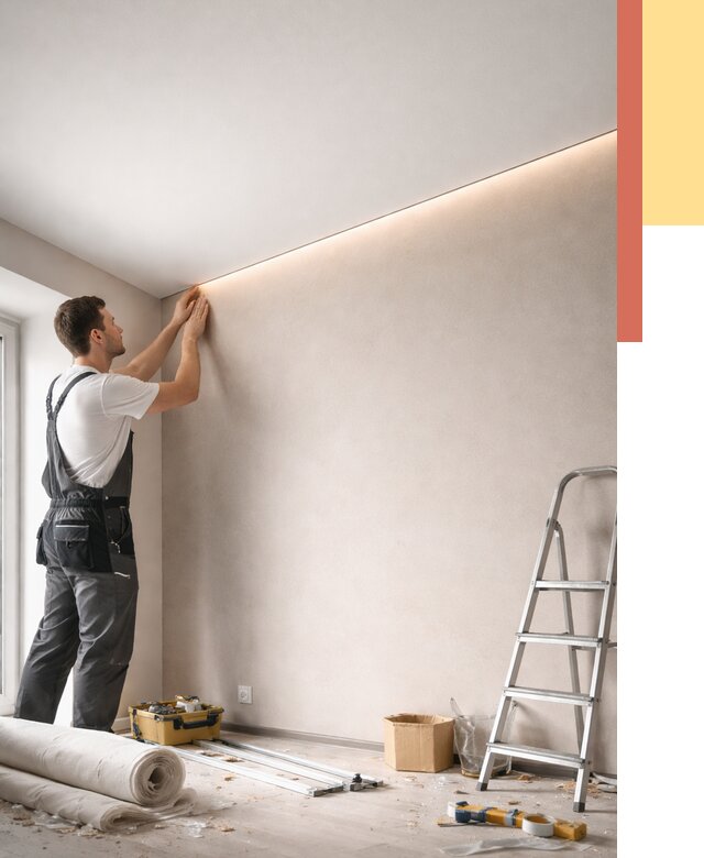 Теневые натяжные потолки в Усть-Лабинске от 8377 руб. под ключ | ОТДЕЛОЧНИК-Улб