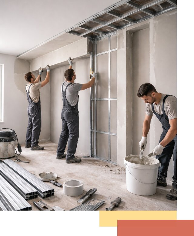 Монтаж потолка из гипсокартона с нишей в Усть-Лабинске