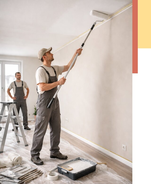 Покраска потолка из гипсокартона в Усть-Лабинске от 4597 руб./м2 — услуги под ключ | ОТДЕЛОЧНИК-Улб