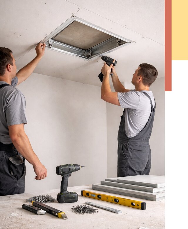 Установка люка в потолок ГКЛ в Усть-Лабинске от 2554 руб. под ключ | ОТДЕЛОЧНИК-Улб