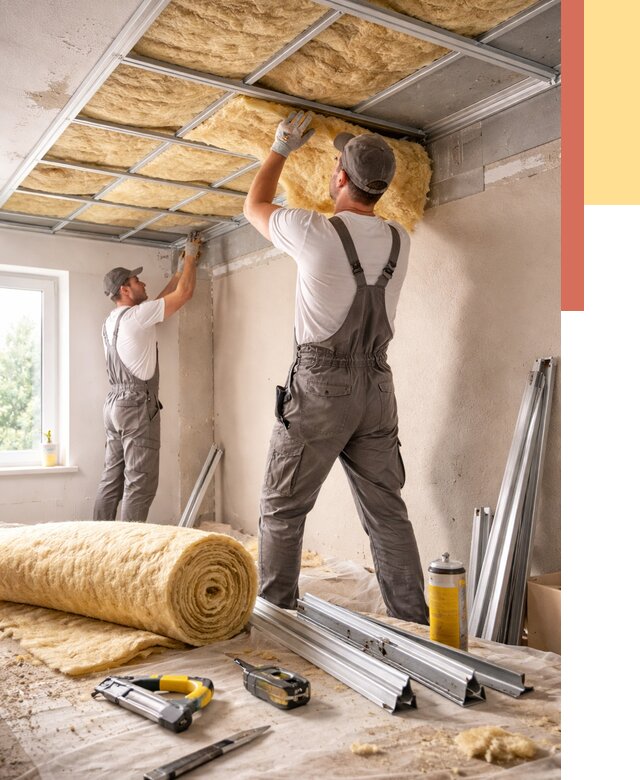 Утепление потолка в Усть-Лабинске от 7356 руб/м2 — недорого, быстро, под ключ | ОТДЕЛОЧНИК-Улб