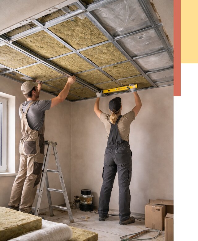 Шумоизоляция потолка в Усть-Лабинске от 1277 руб. под ключ — услуги ОТДЕЛОЧНИК-Улб